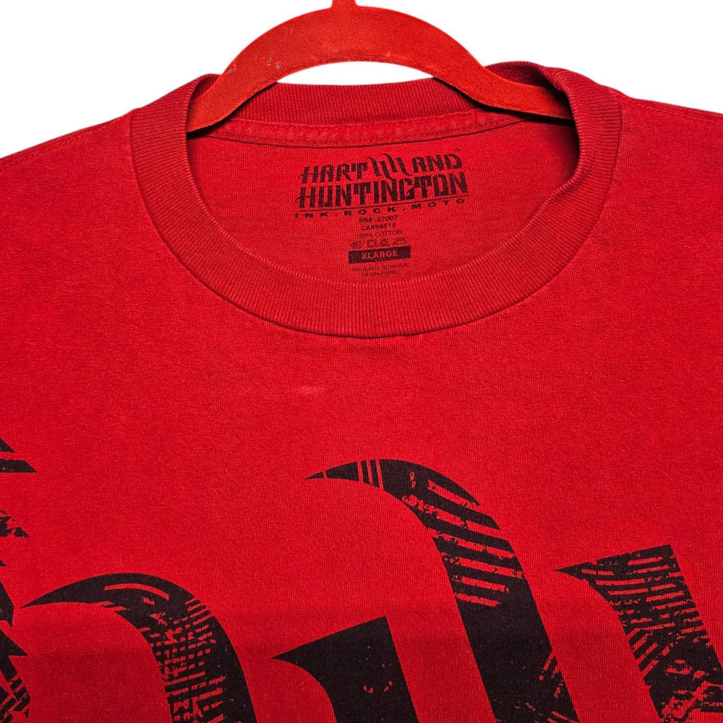 Y2K Hart And Huntington Ink Rock Moto T-Shirt Red - XL by Hart And Huntington