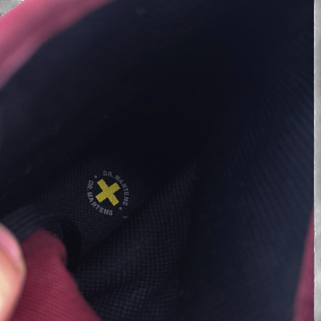 Dr Martens Shoreditch Burgundy Canvas Lace Up Combat Boots Womens Size US 10