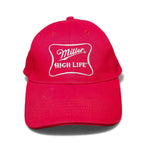 Miller High Life Beer Baseball Hat Cap Red Adjustable Embroidered Logo by Miller