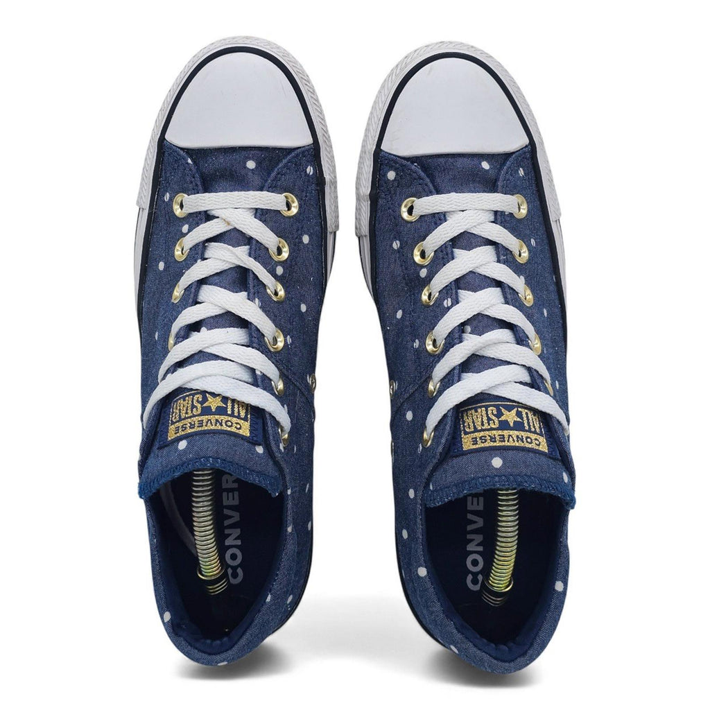 Converse Chuck Taylor All Star Low Top Polka Dot Denim Sneakers Women's Size 10