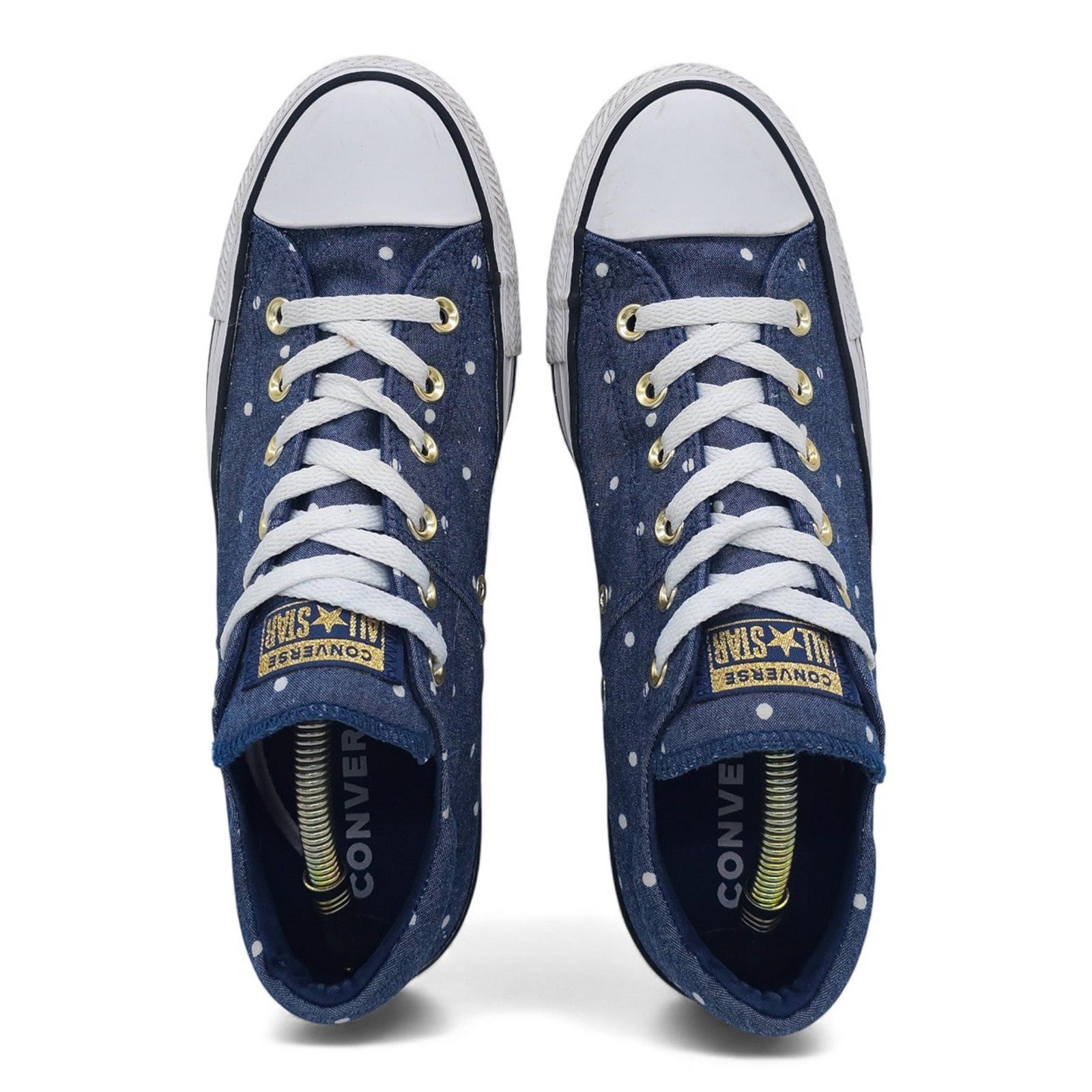 Converse Chuck Taylor All Star Low Top Polka Dot Denim Sneakers Women's Size 10