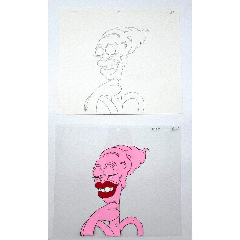 Real Ghostbusters Authentic Animation Production Cel & Drawing Ghost Snarg A-6 by Dic