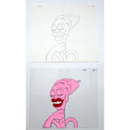 Real Ghostbusters Authentic Animation Production Cel & Drawing Ghost Snarg A-6 by Dic