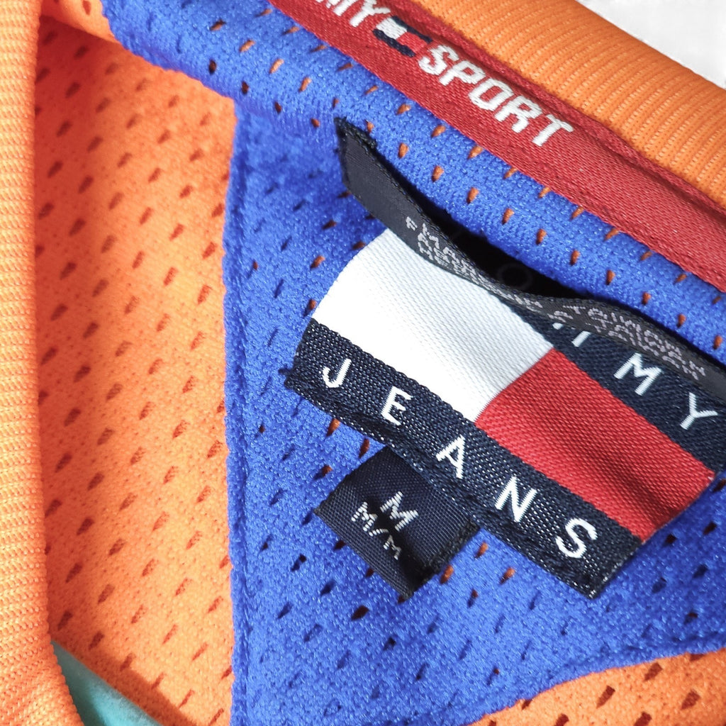 Vintage Tommy Jeans Tommy Sport Orange Blue T-Shirt Jersey 85 Adult M by Tommy Hilfiger
