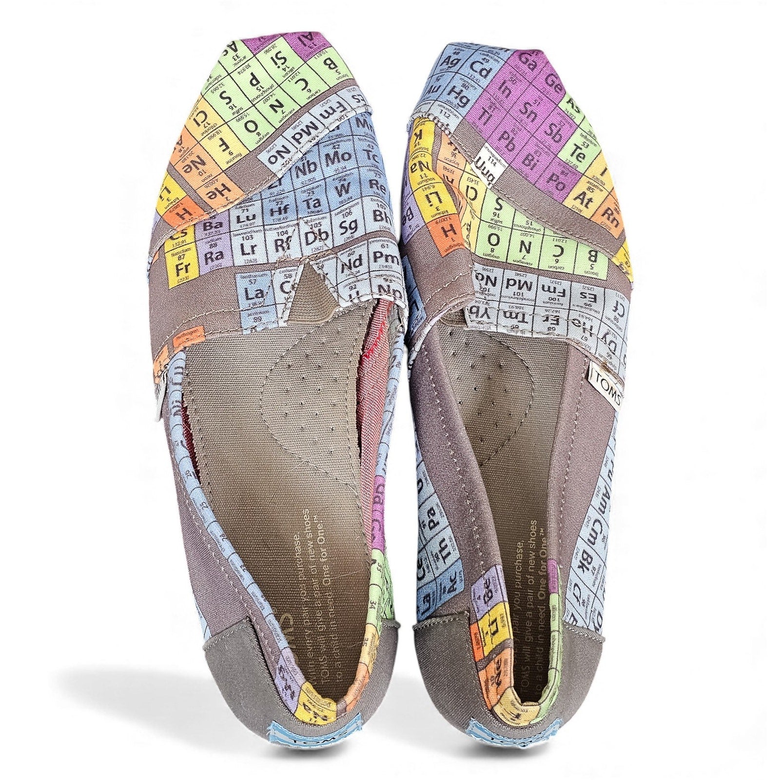 TOMS Shoes Alpargata Flats Multicolor Periodic Table - Womans 9 by TOMS