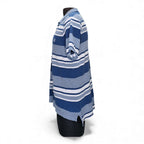 Chaps Men's Blue and Gray Striped Polo Shirt - L by Chaps