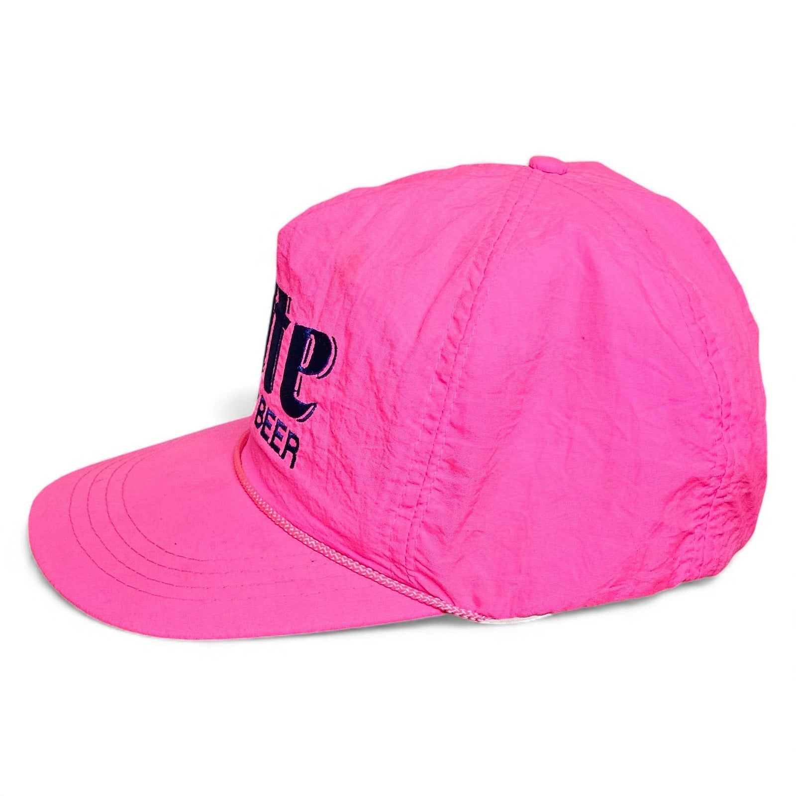 Vintage Neon Pink Miller Lite Beer Brewery - Nylon Snapback Adjustable Hat by Miller