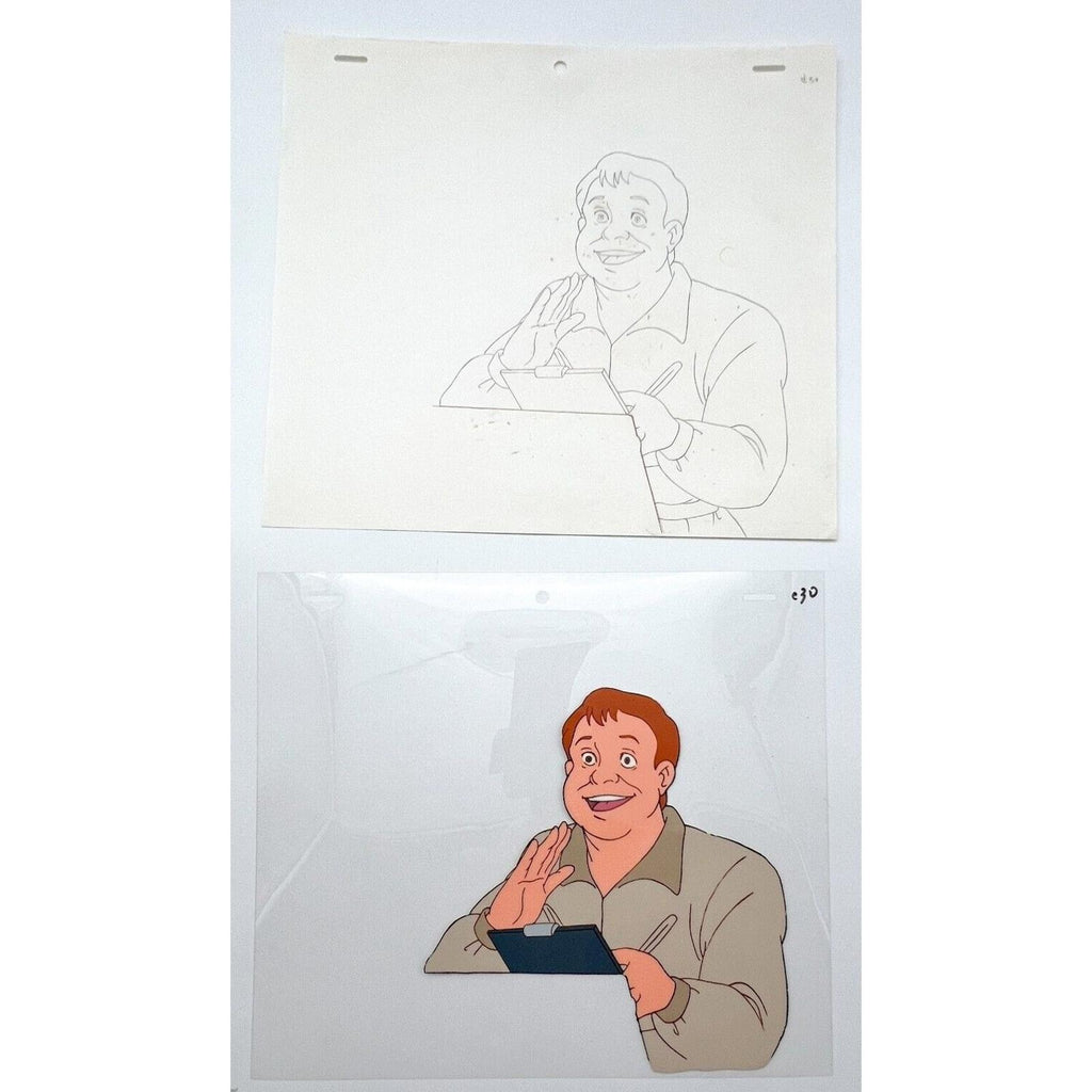 Real Ghostbusters Authentic Animation Production Cel & Drawing Ray Stantz C-30 by Dic