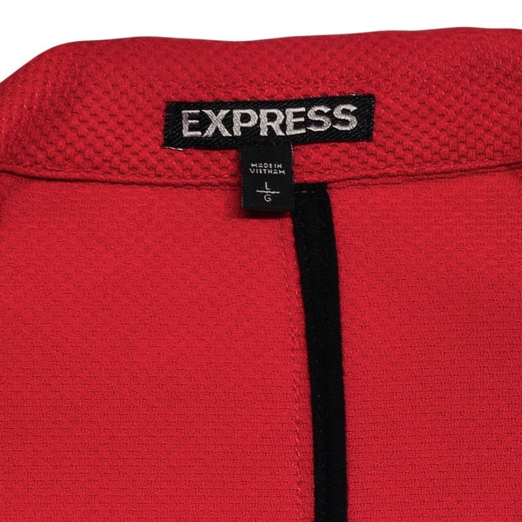 Express Women Red Textured Moto Jacket Zipper Detail Collar Size Large