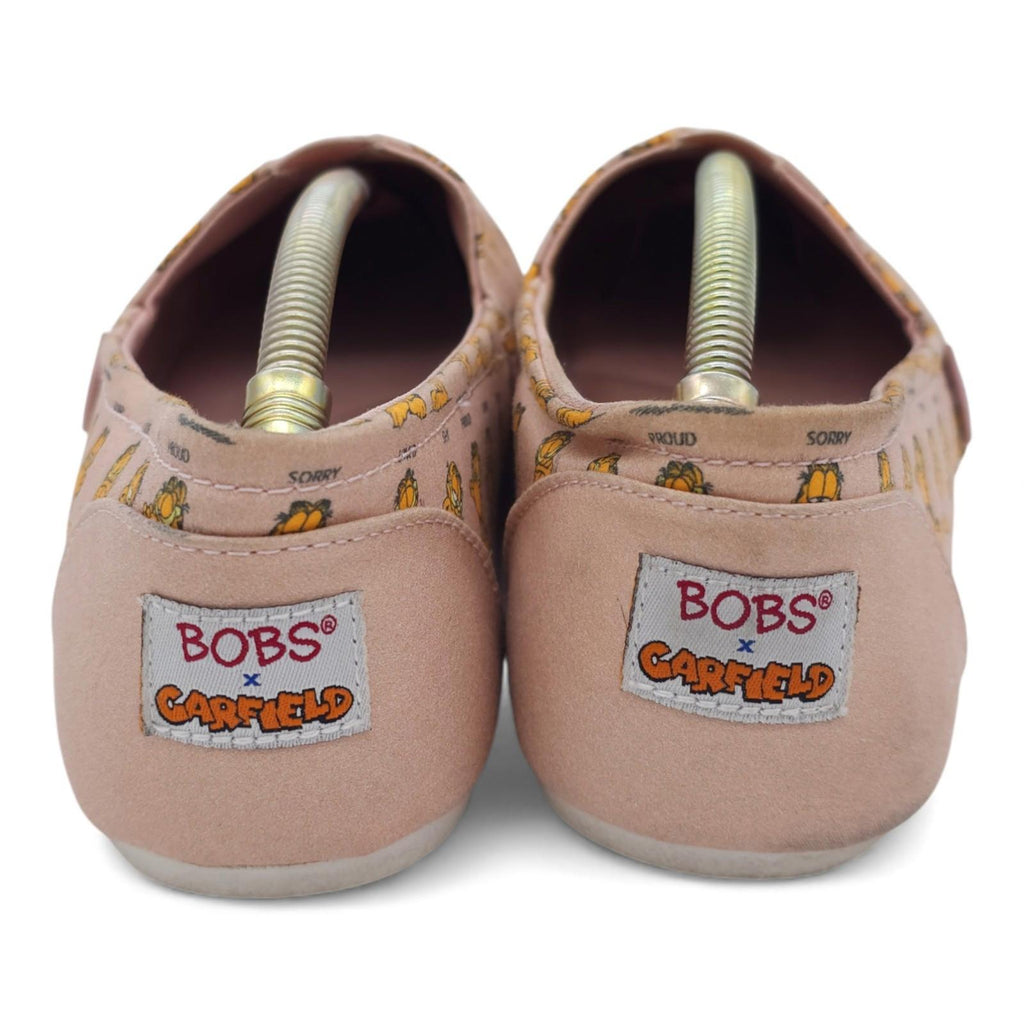 BOBS Skechers Flats Garfield Cartoon Print Pink Memory Foam Slip On Womens 9.5