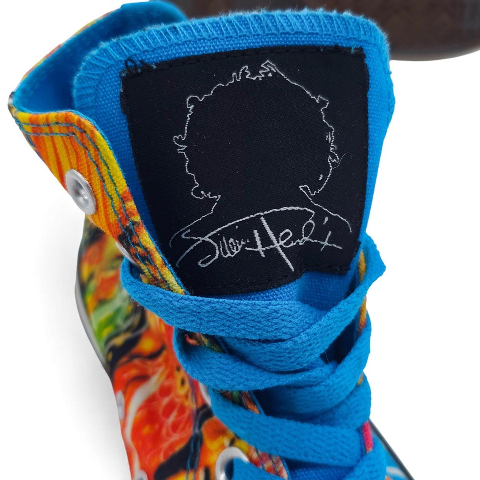 Converse Chuck Taylor All Star High Top Jimi Hendrix Graphic Print Blue Shoes M8
