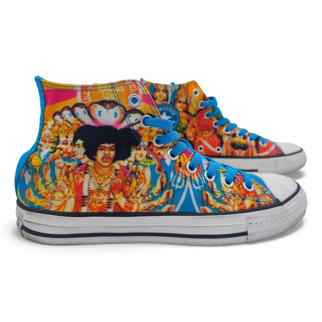 Converse Chuck Taylor All Star High Top Jimi Hendrix Graphic Print Blue Shoes M8