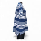 Chaps Men's Blue and Gray Striped Polo Shirt - L by Chaps
