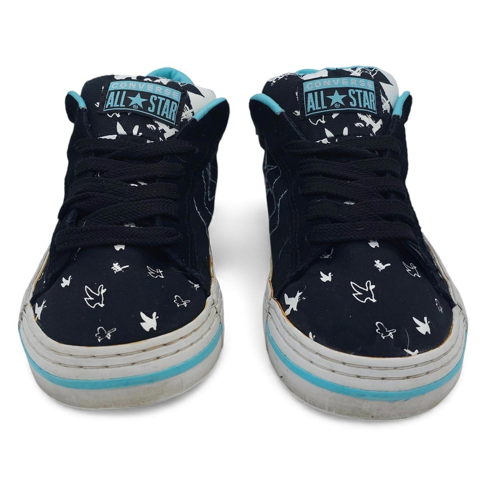 Converse All Star Low Top Black Print Sneakers Shoes Womens Size 10