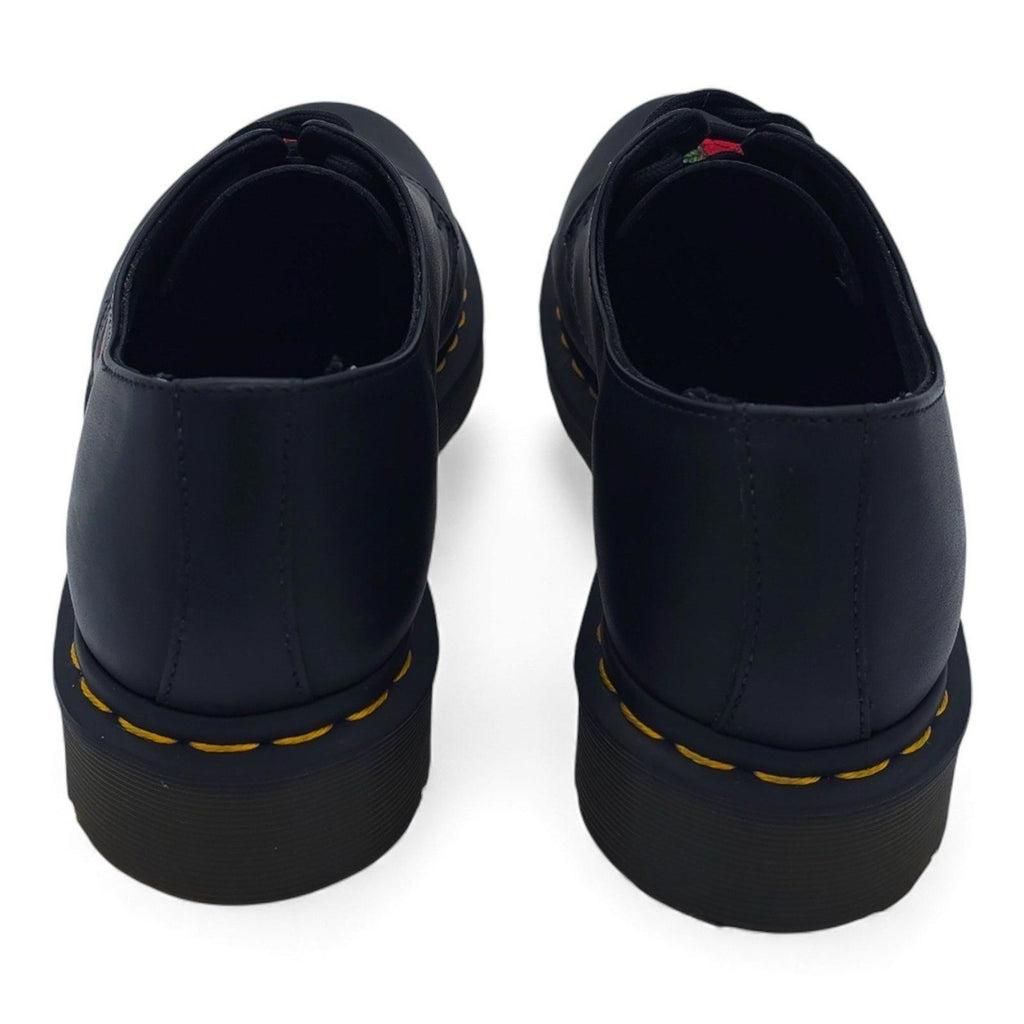 Dr Martens 1461 Black Leather Rose Embroidered Lace Up Oxford Shoes Womens 10 US