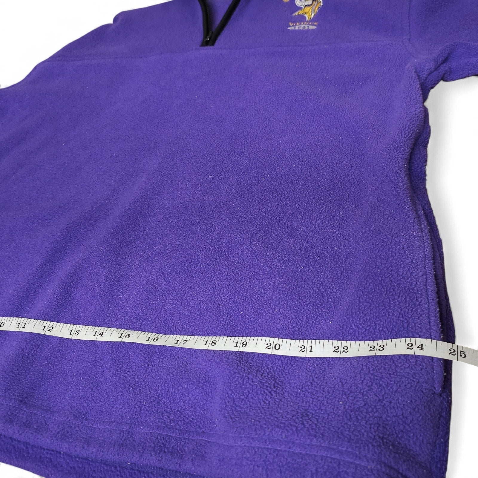 Vintage Minnesota Vikings Purple Embroidered Fleece Quarter Zip Sweatshirt XL by NFL
