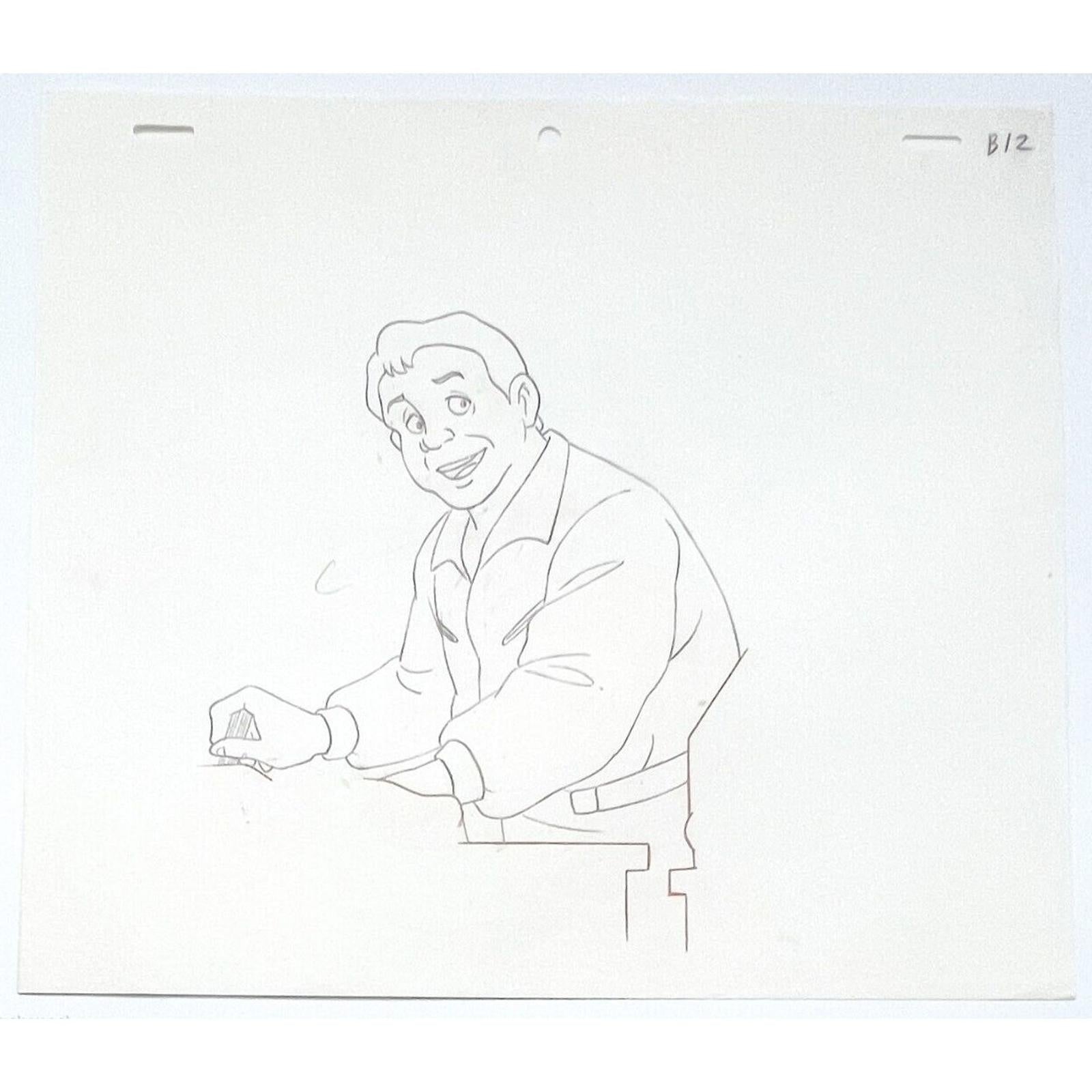 Real Ghostbusters Authentic Animation Production Cel & Drawing Ray Stantz B12 by Dic