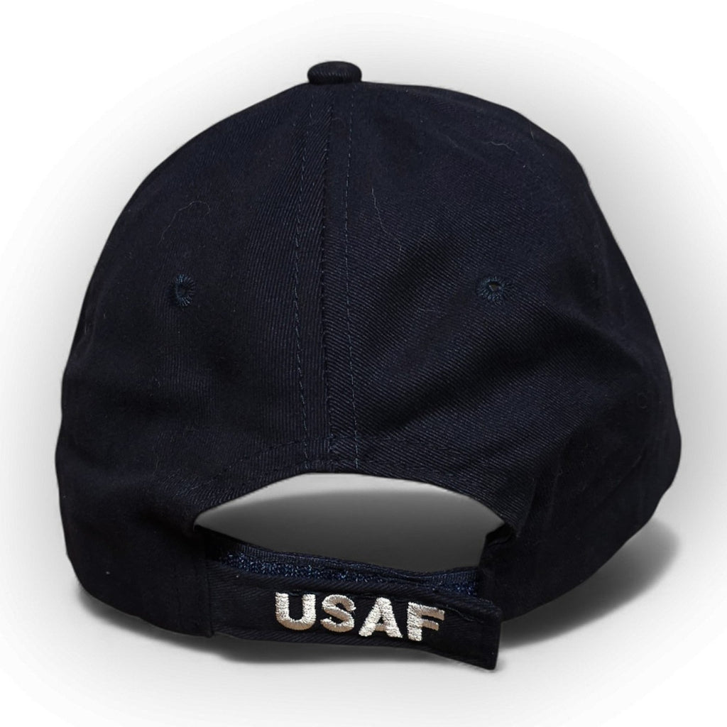 US Air Force Logo Embroidered USA Dark Blue White Adjustable Cap by Air Force