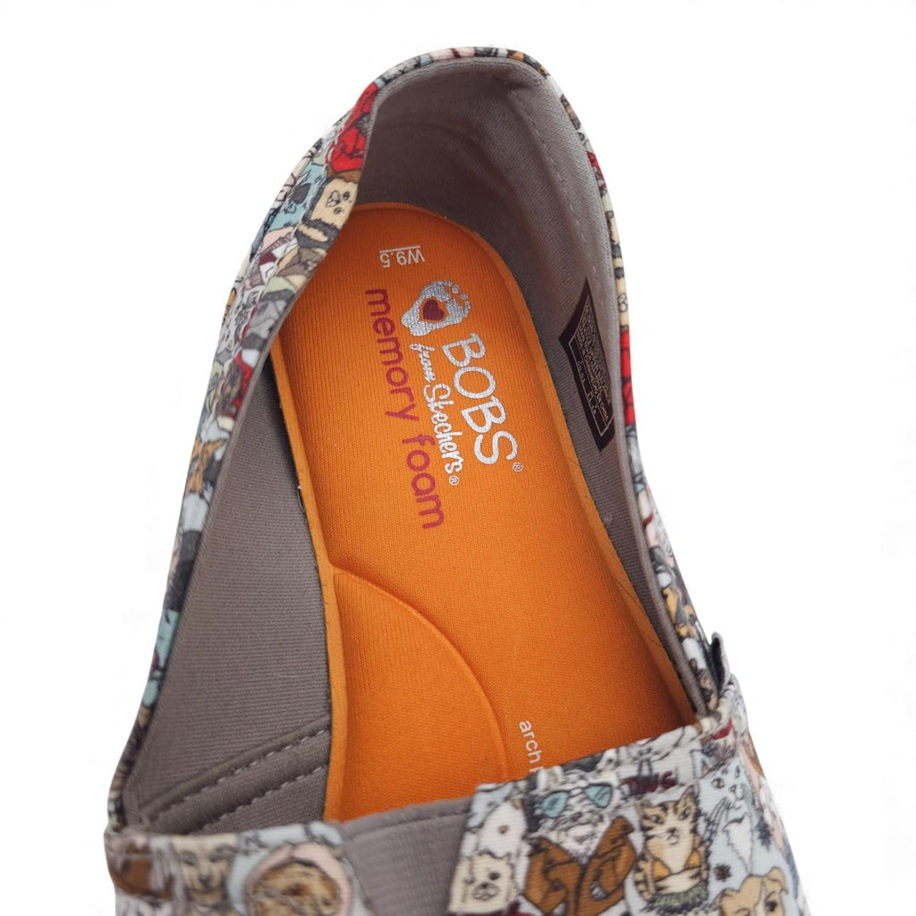 BOBS for Dogs Skechers Slip On Shoes Memory Foam Cat Dog Print Women's Size 9.5