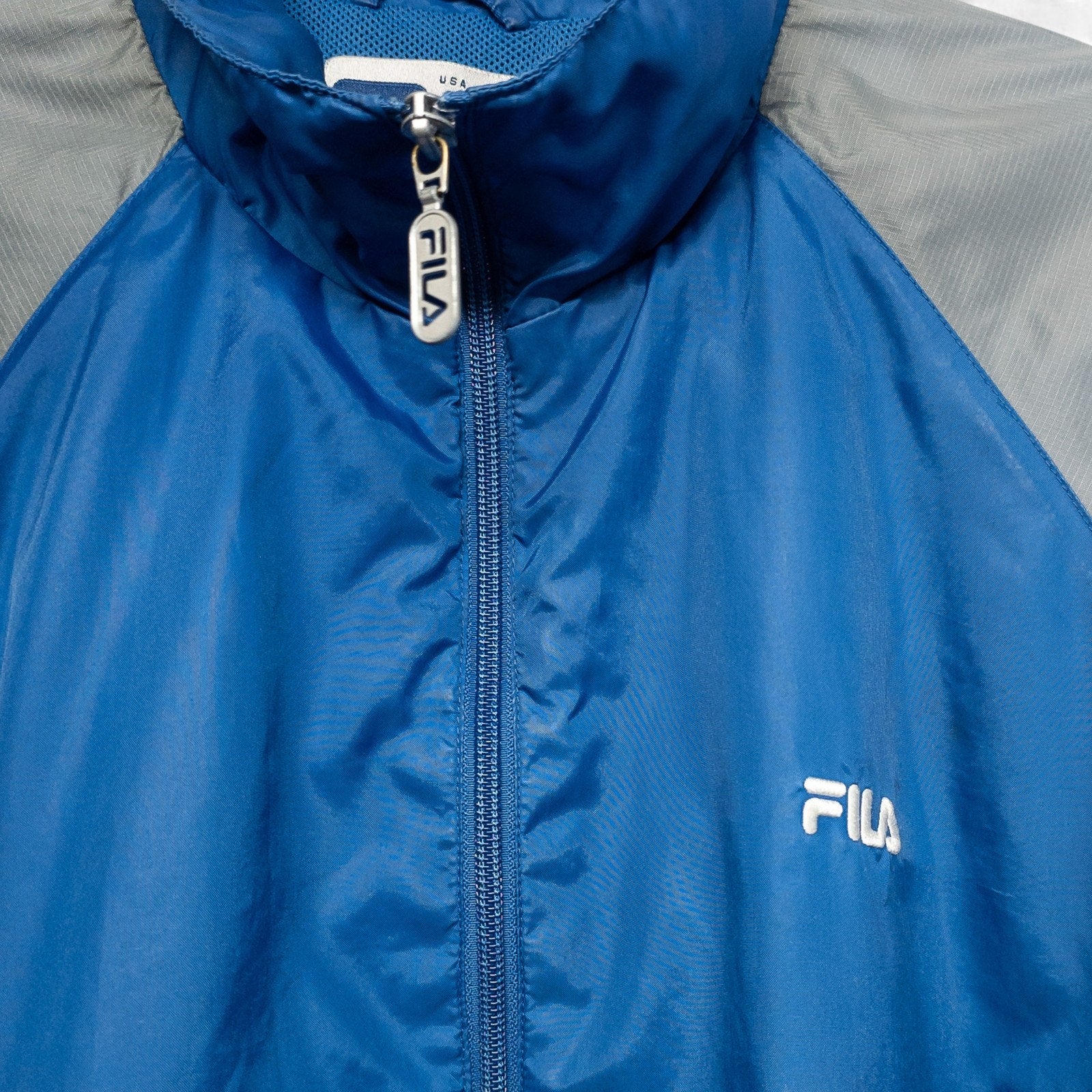 Vintage FILA Tracksuit Windbreaker Zip up Jacket Blue Gray - L by FILA
