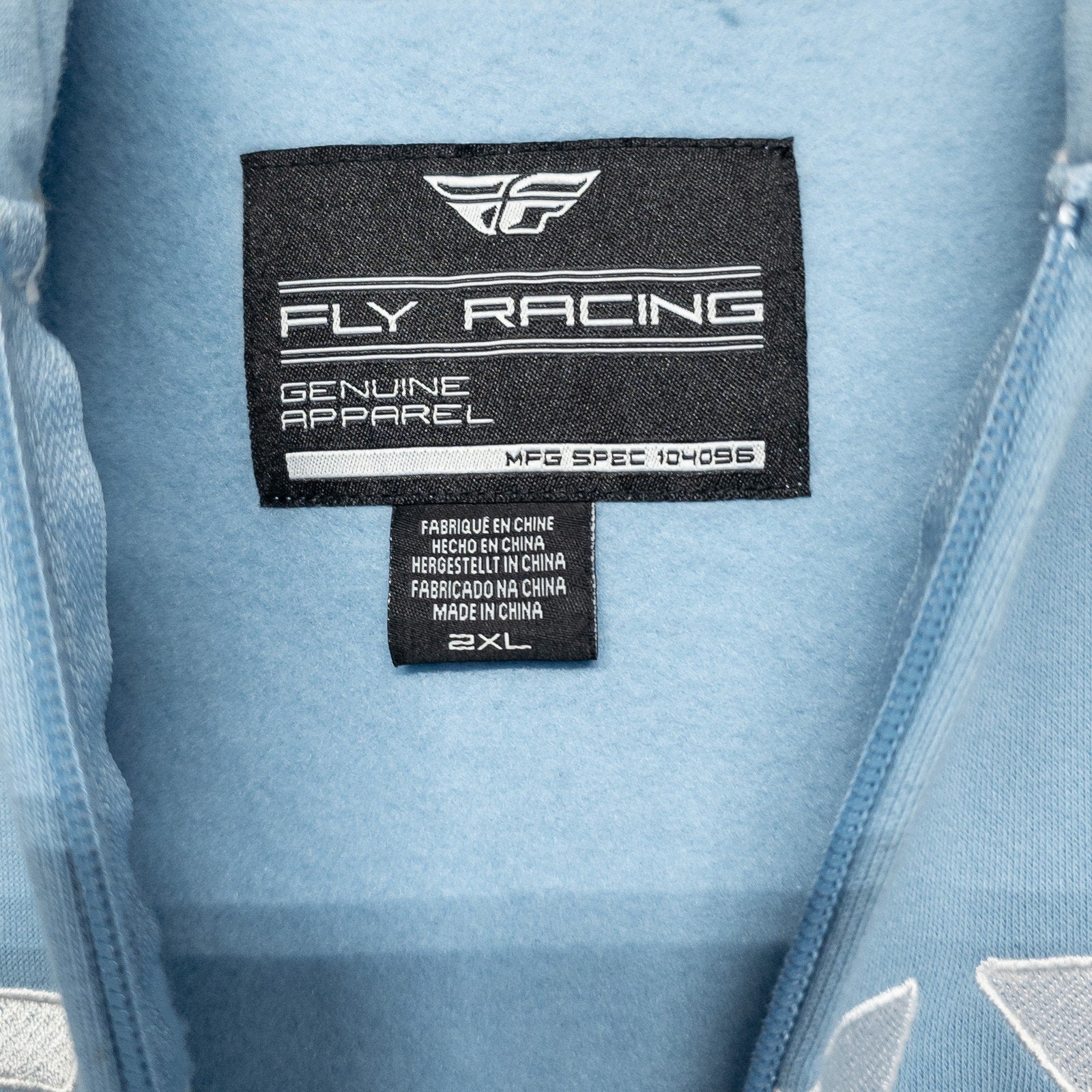 Fly Racing Corporate Light Blue Zip Up Hoodie Womens - 2XL by Fly Racing