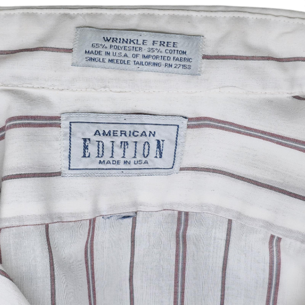 Vintage American Edition Men's Wrinkle-Free Casual Short Sleeve Shirt Striped by American Edition