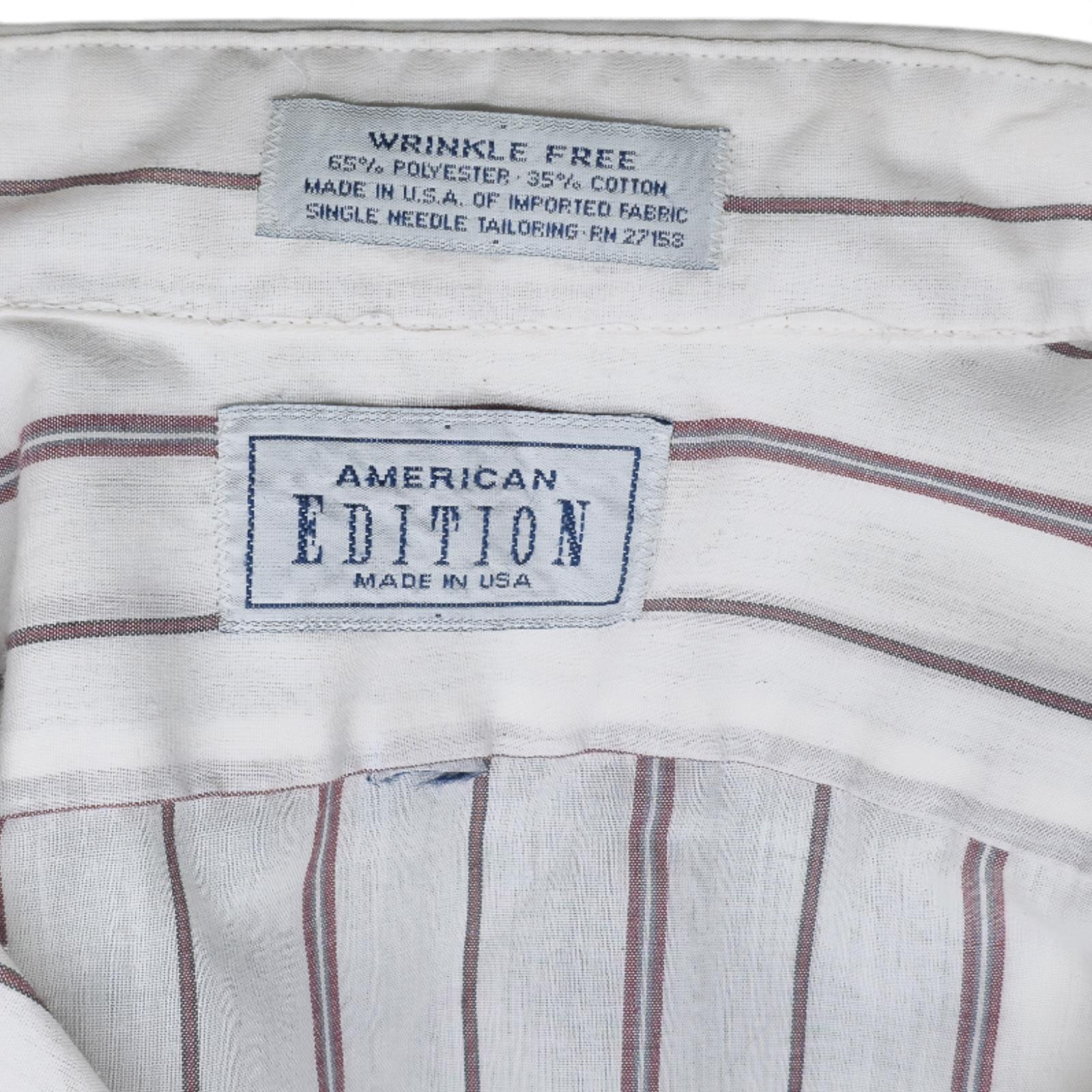 Vintage American Edition Men's Wrinkle-Free Casual Short Sleeve Shirt Striped by American Edition