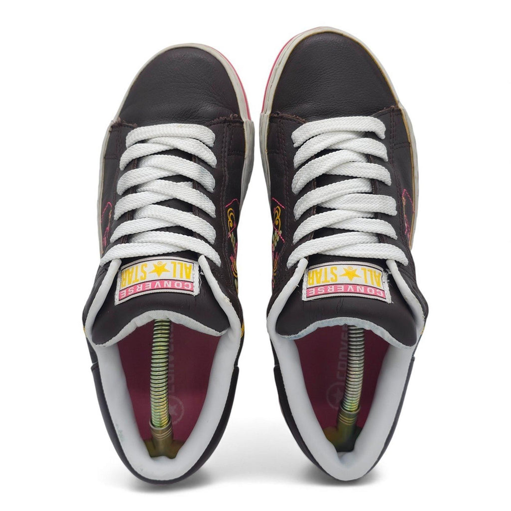 Converse All Star Low Top Sneakers Brown Floral Birds Print Women's 10