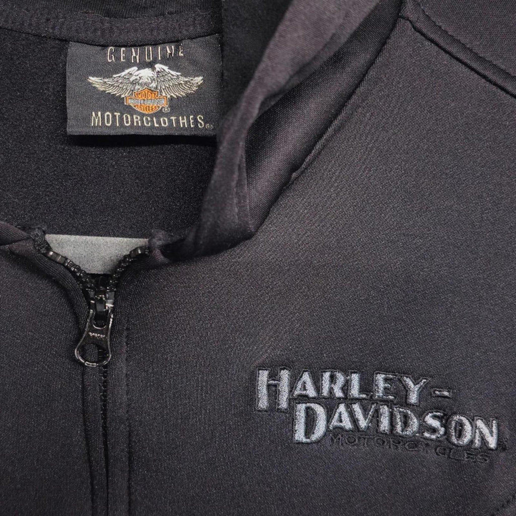 Harley Davidson Womens Black Full Zip Jacket Logo Embroidered Size Medium