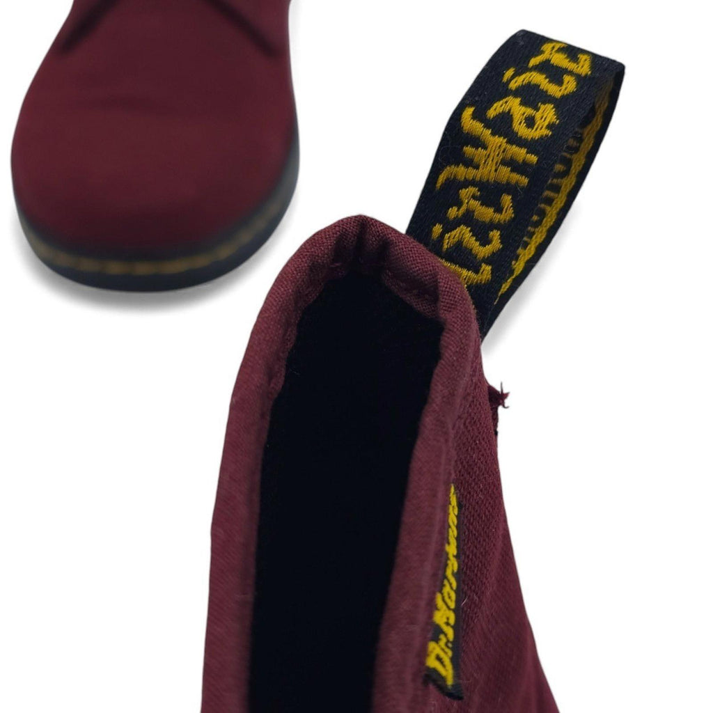 Dr Martens Shoreditch Burgundy Canvas Lace Up Combat Boots Womens Size US 10