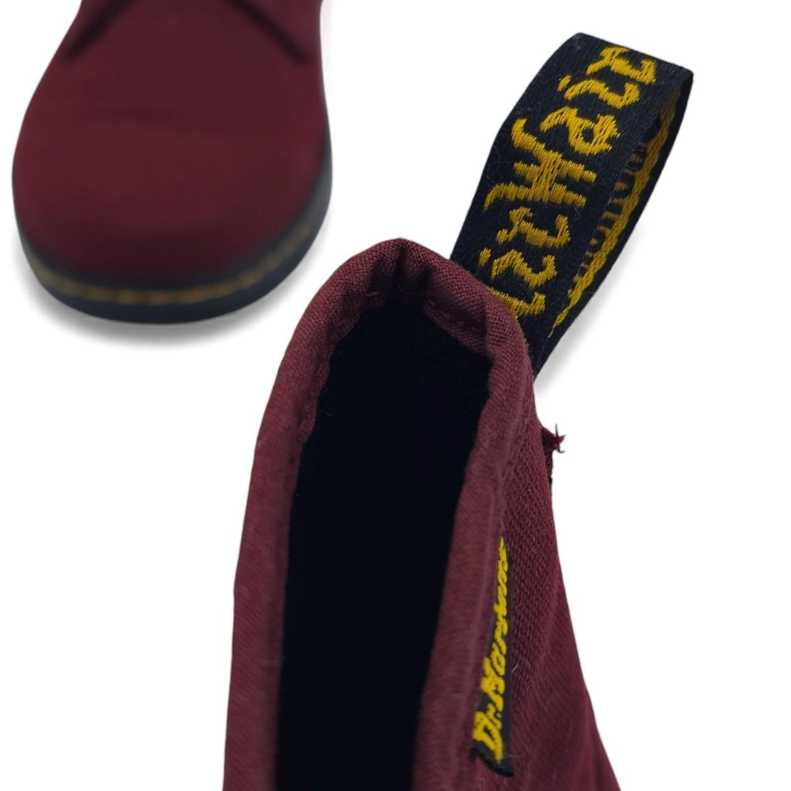 Dr Martens Shoreditch Burgundy Canvas Lace Up Combat Boots Womens Size US 10