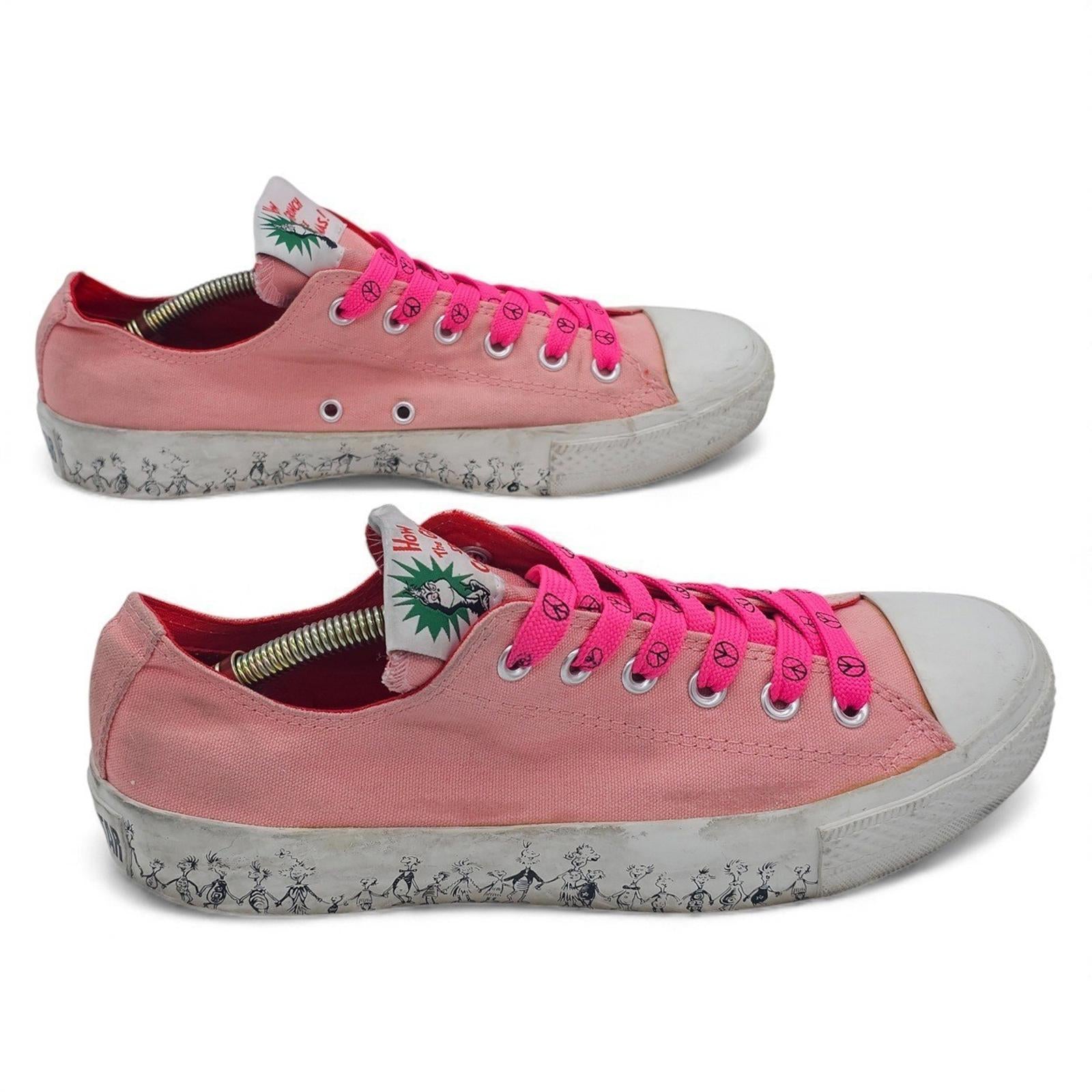 Converse Chuck Taylor All Star Low Top Dr Seuss The Grinch Pink Lace Up Women 10