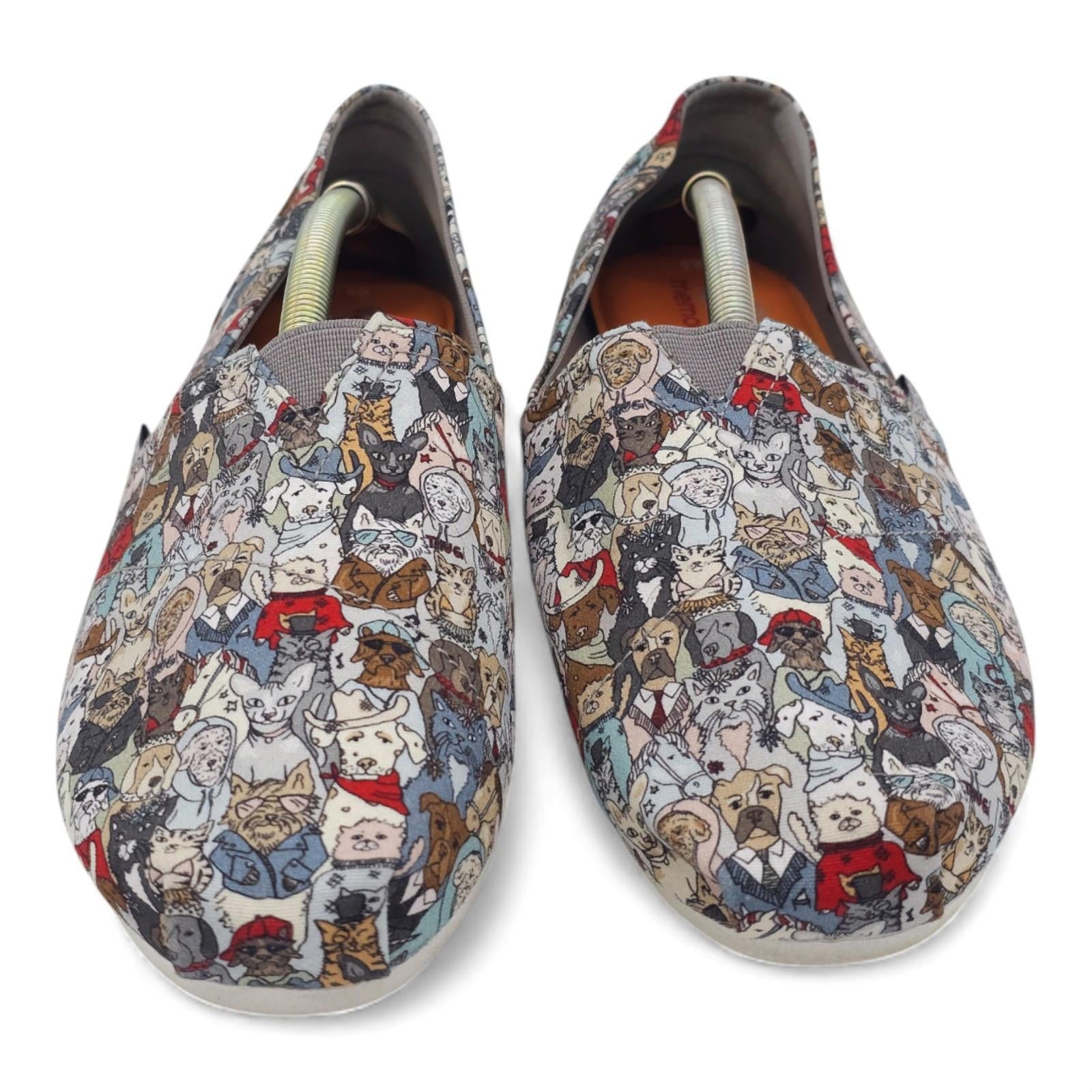 BOBS for Dogs Skechers Slip On Shoes Memory Foam Cat Dog Print Women's Size 9.5