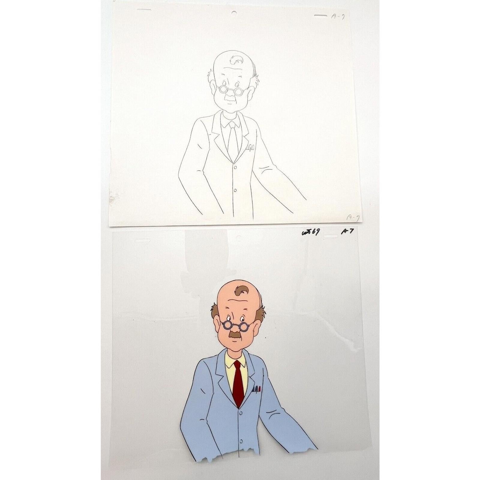 Real Ghostbusters Authentic Animation Production Cel & Drawing - Scientist - A7 by Dic