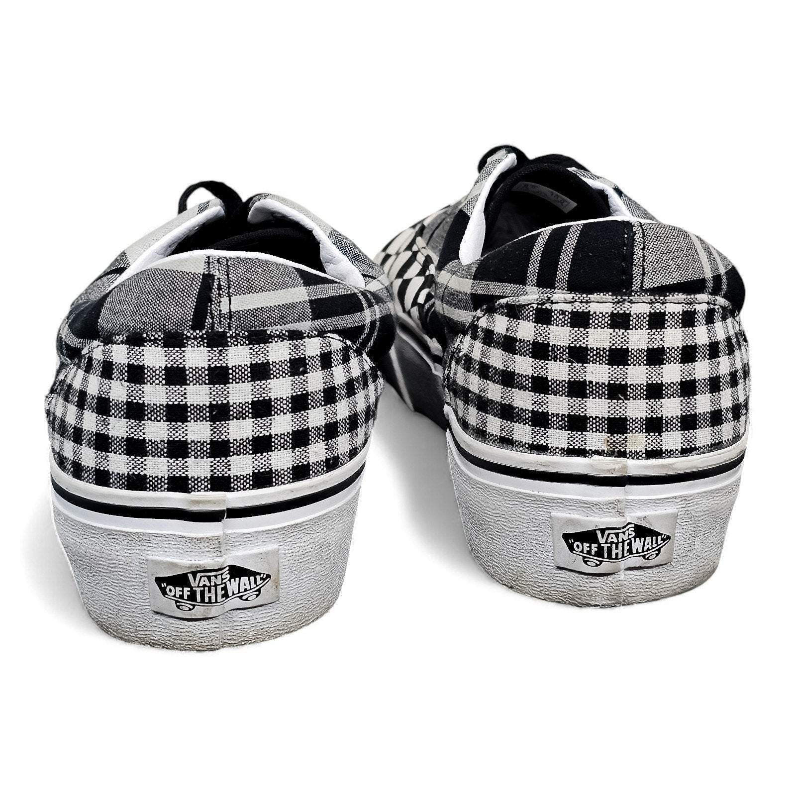 Vans Era Platform Plaid Checkerboard Black True White 8.5m/10w by VANS