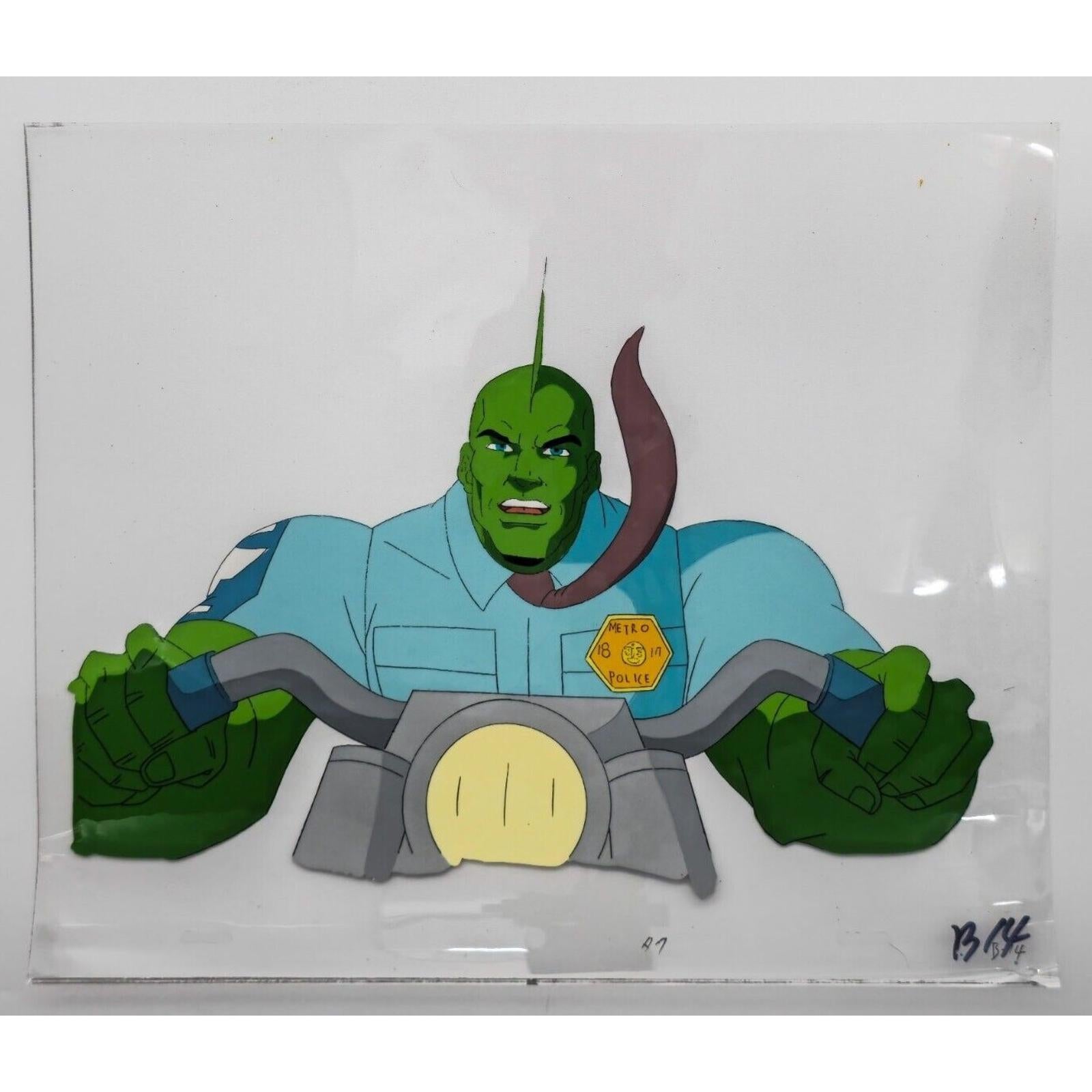 Savage Dragon Authentic Animation Production Cel The Savage Dragon on Motorcycle by Dic