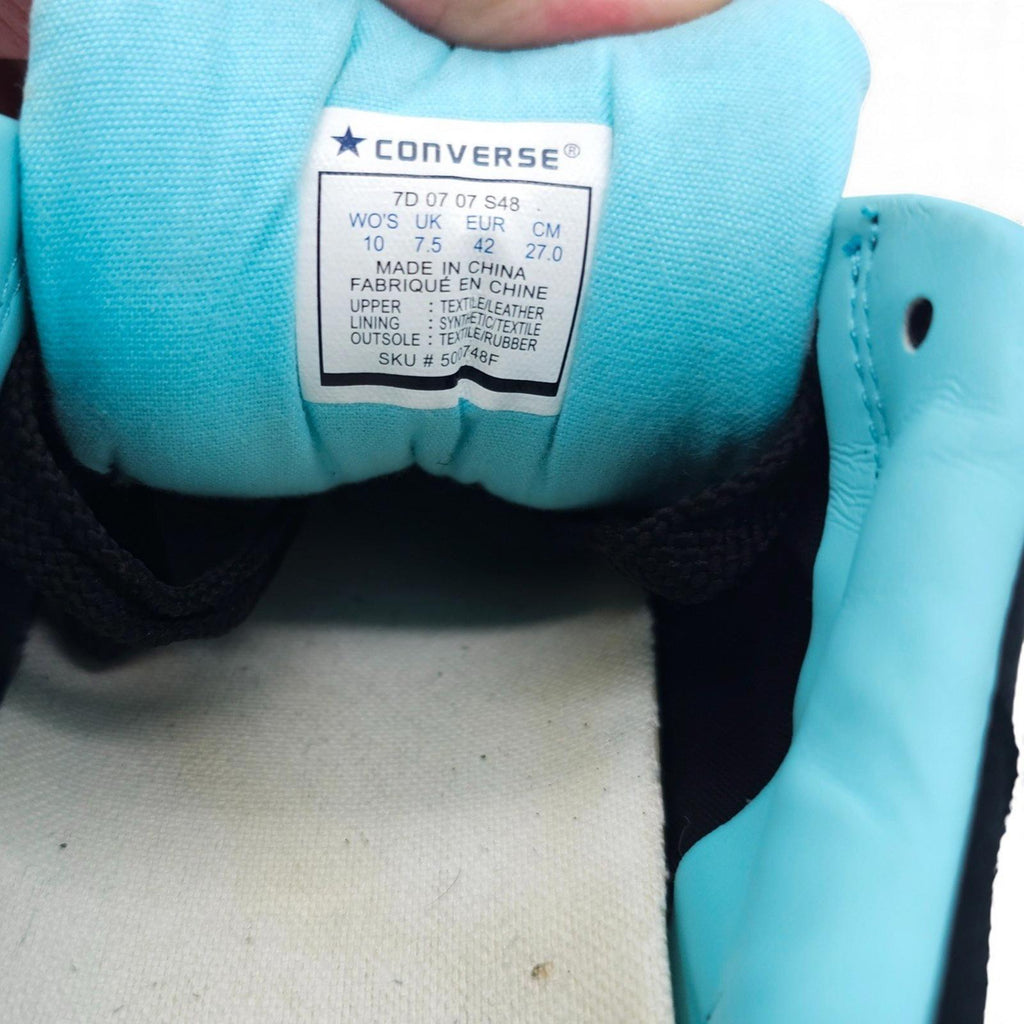 Converse All Star Low Top Black Print Sneakers Shoes Womens Size 10