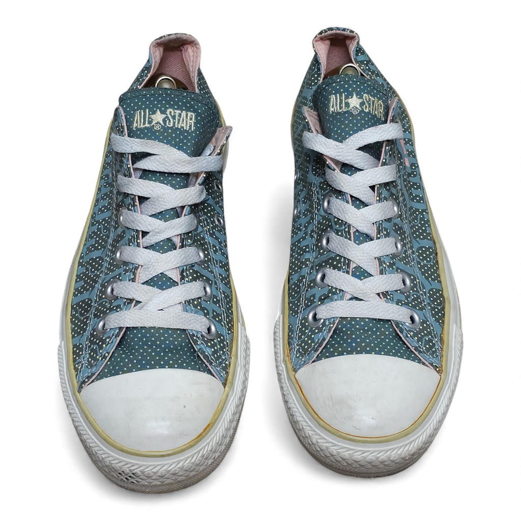 Converse All Star Chuck Taylor Sneakers Blue Pink Polka Dot Elephant - Size 10W