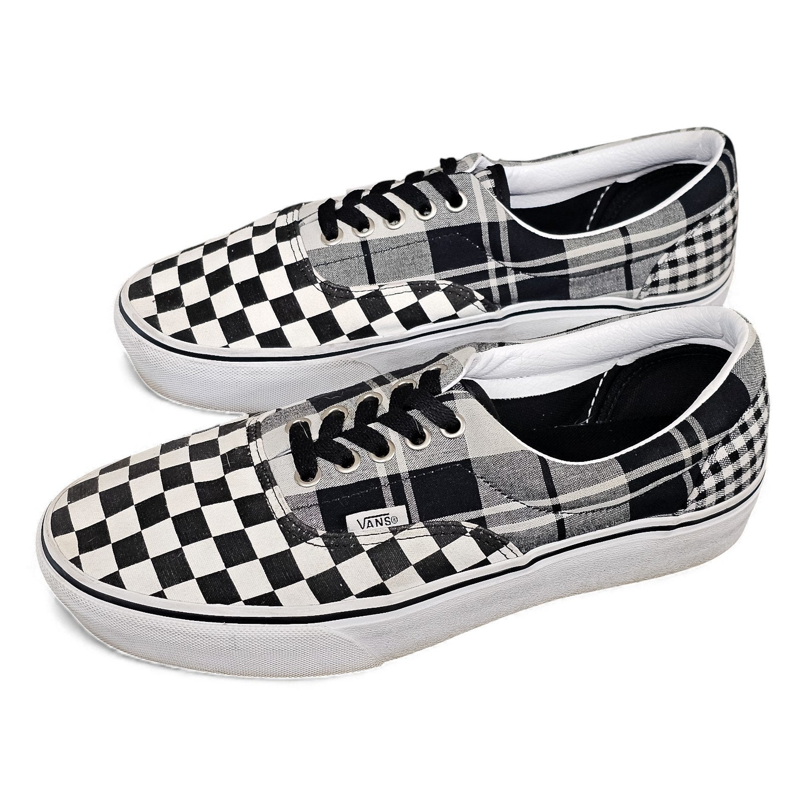Vans Era Platform Plaid Checkerboard Black True White 8.5m/10w by VANS