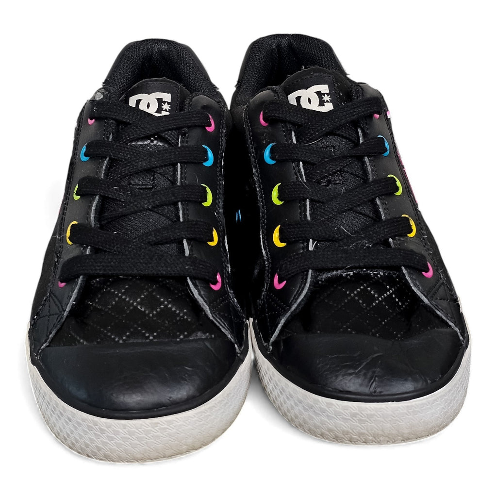 Vintage DC Shoes Low Top Sneakers Pink with Rainbow Eyelet Rare 10w/8.5m by DC Shoes
