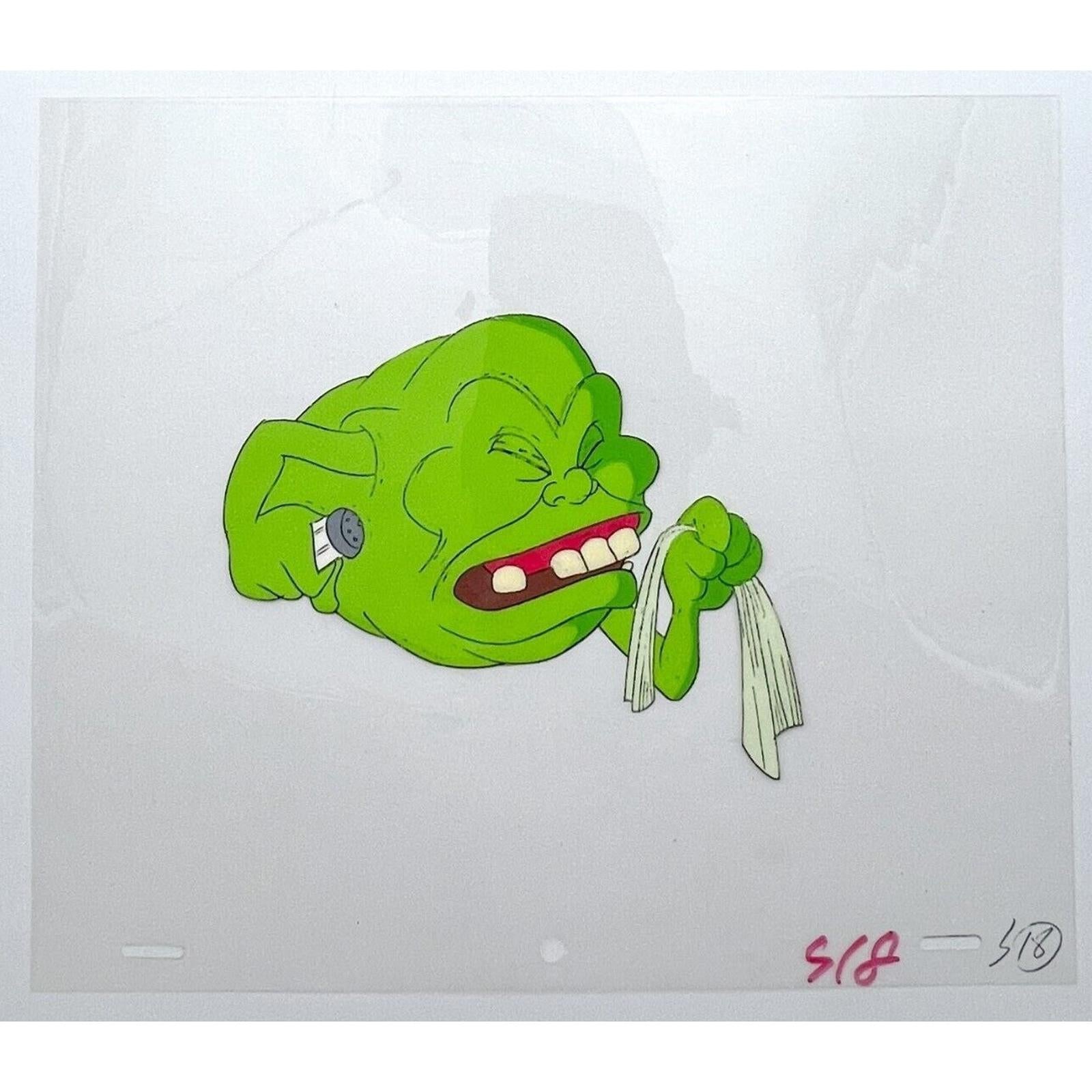 Real Ghostbusters Authentic Animation Production Cel & Drawing Slimer S18 by Dic