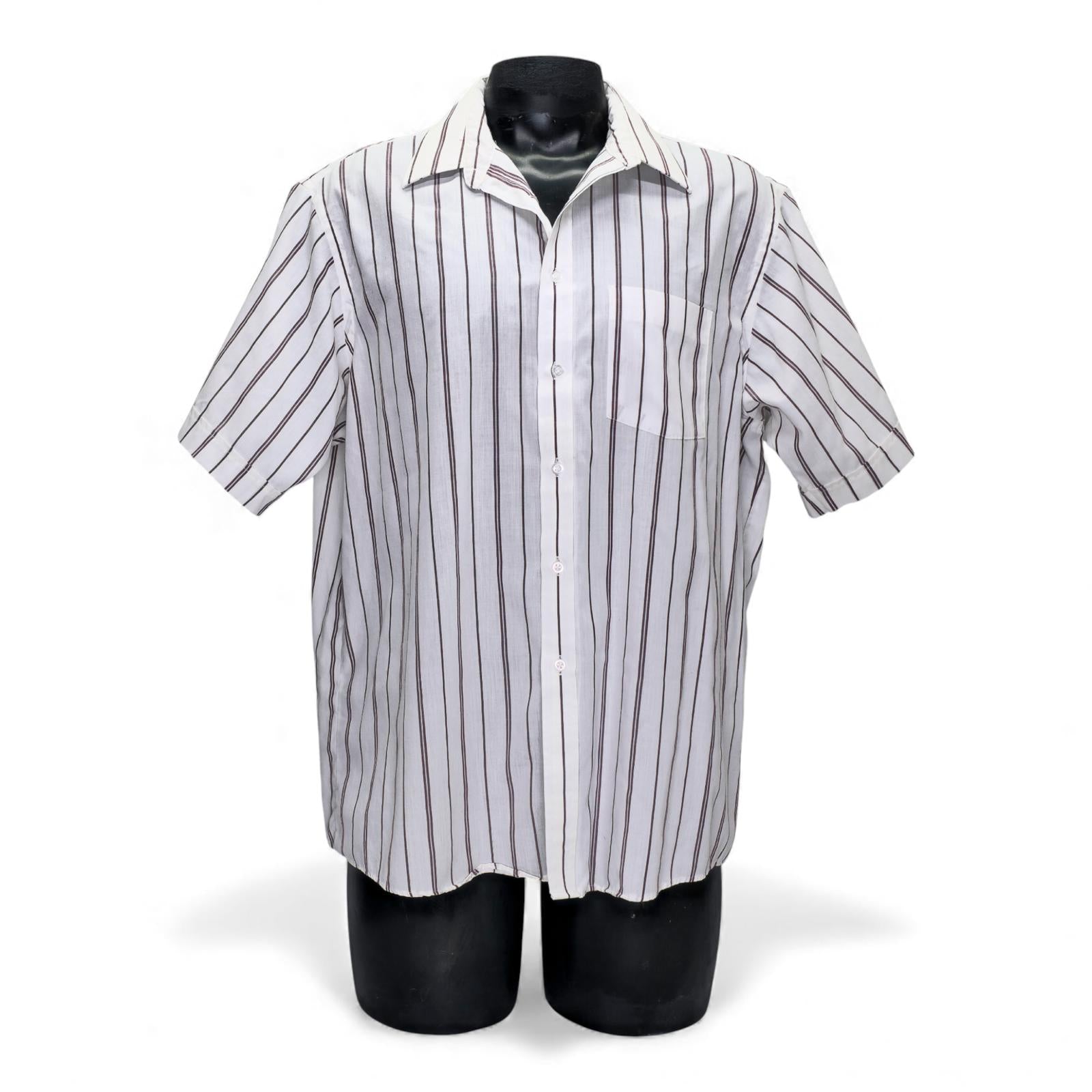 Vintage American Edition Men's Wrinkle-Free Casual Short Sleeve Shirt Striped by American Edition