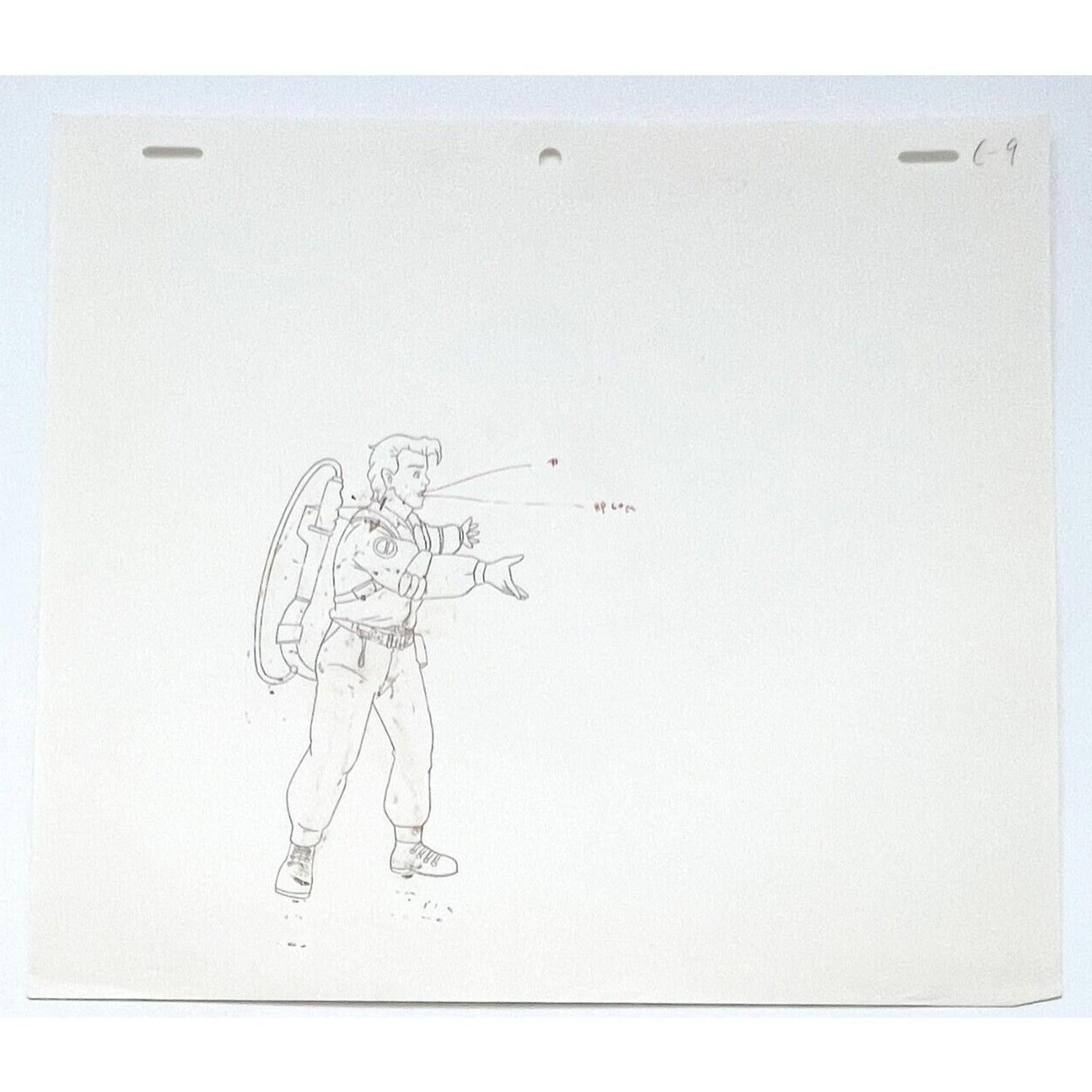 Real Ghostbusters Authentic Animation Production Cel & Drawing Dr. Peter Venkman by Dic