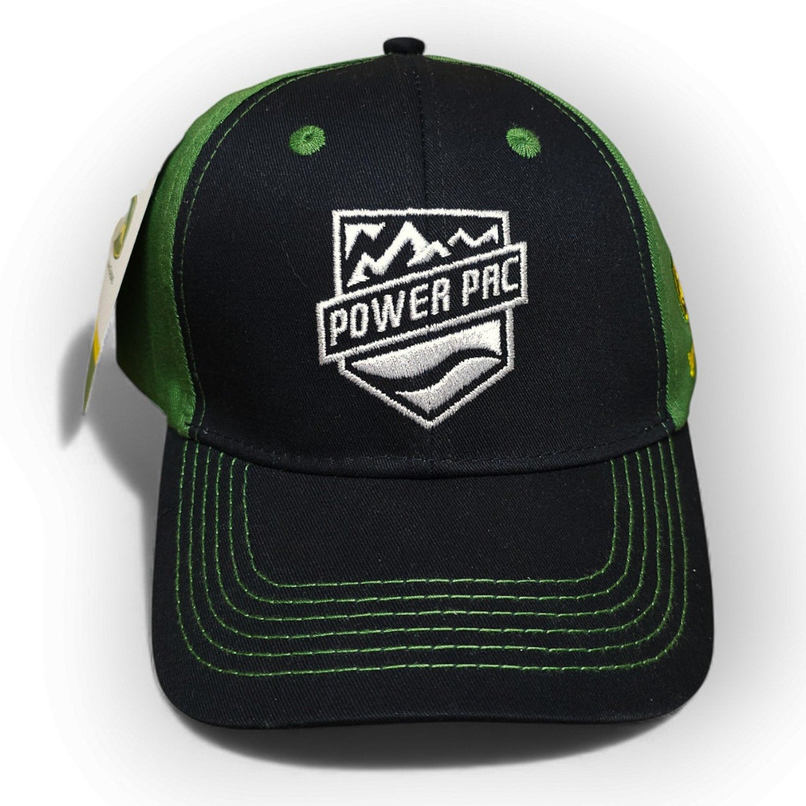 Power Pac John Deere Hat Black Green Embroidered Logo Adjustable Strap Cap by John Deere