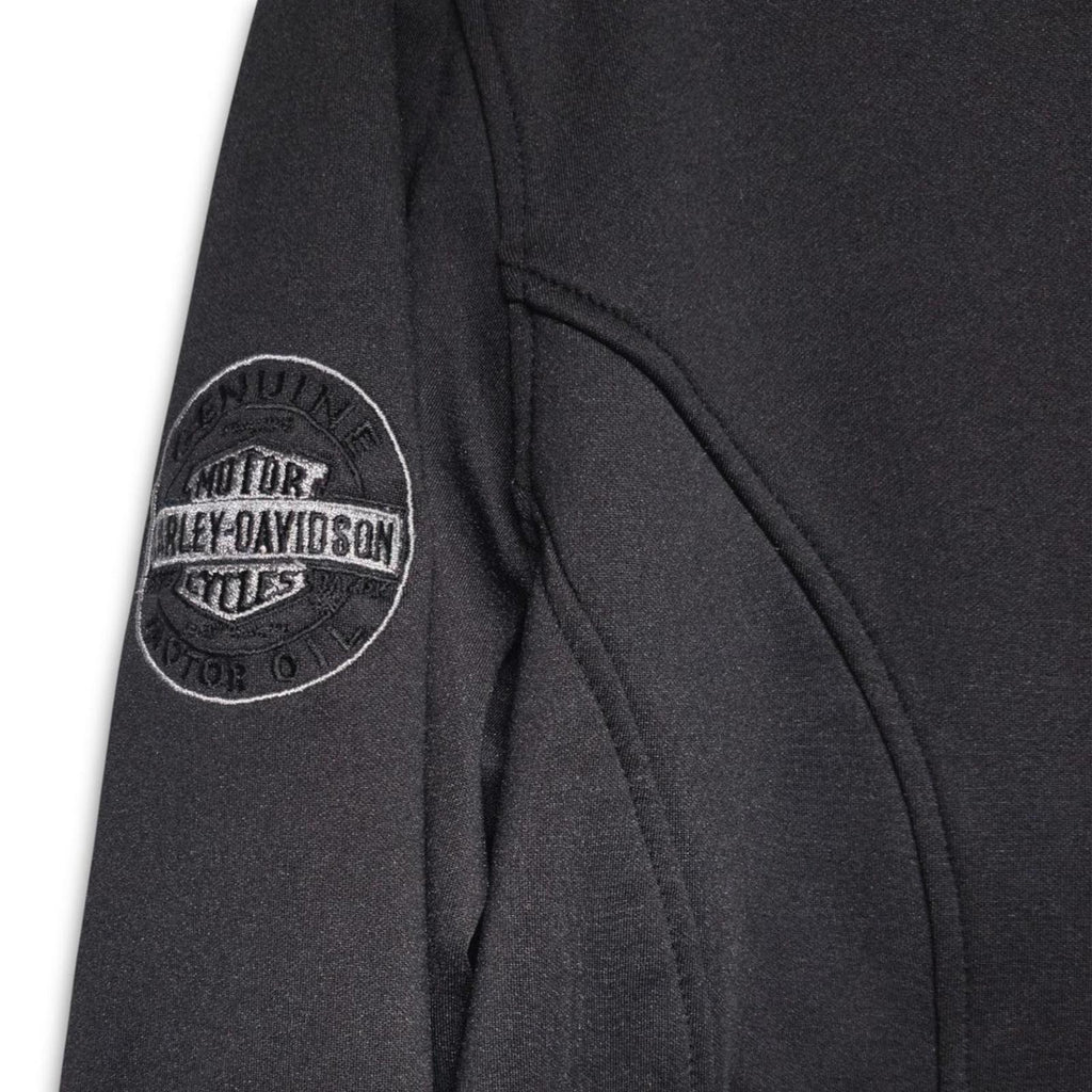 Harley Davidson Womens Black Full Zip Jacket Logo Embroidered Size Medium
