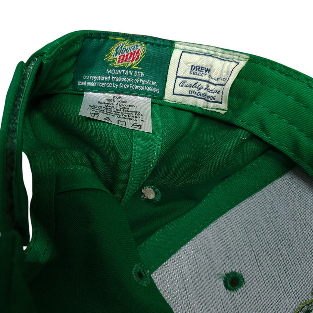 Vintage Youth Mountain Dew MD Green Red Adjustable Hat Cap Drew Collection by Mountain Dew