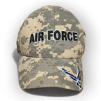 Air Force Digi Camo USA Adjustable Cap with American Flag Pin by Air force