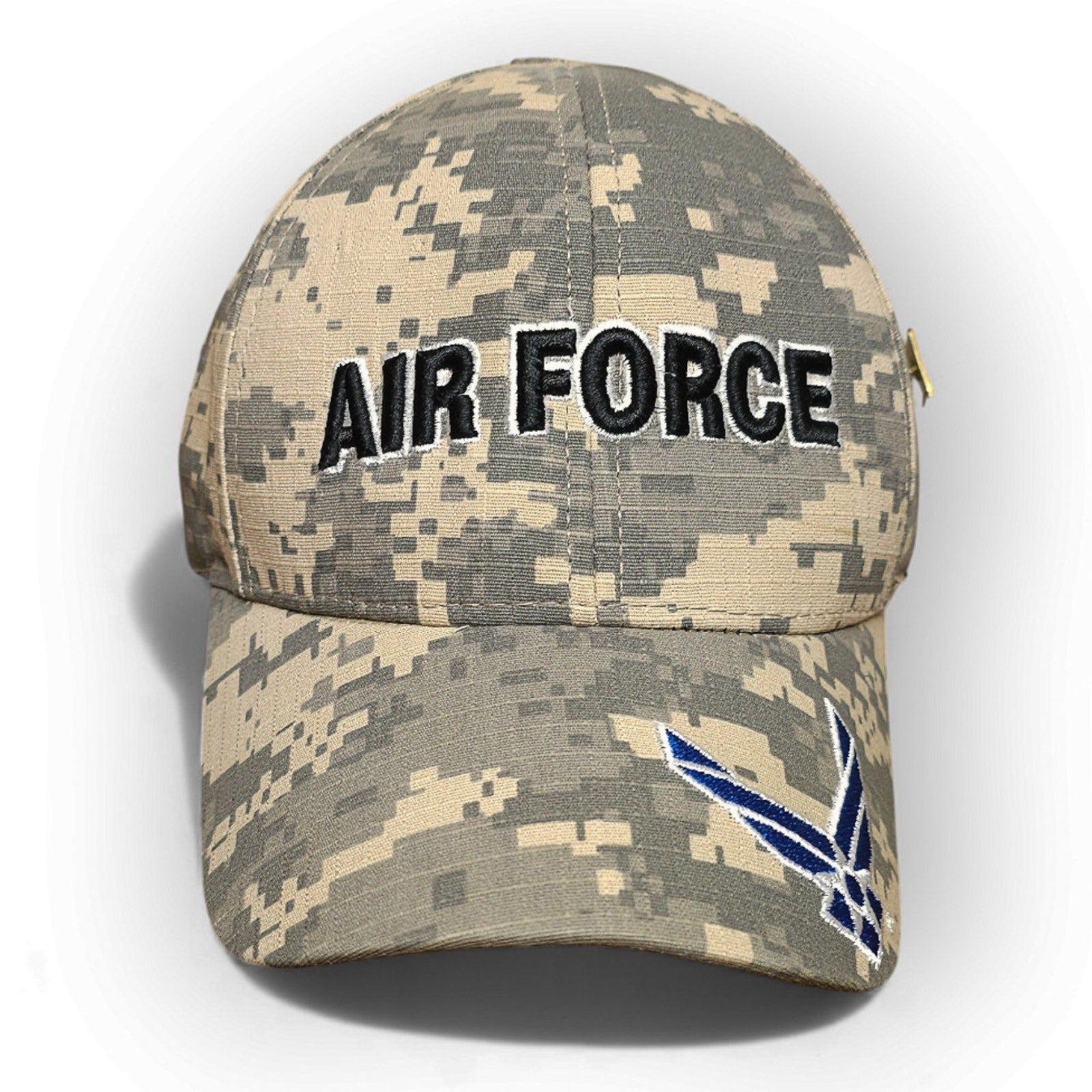 Air Force Digi Camo USA Adjustable Cap with American Flag Pin by Air force