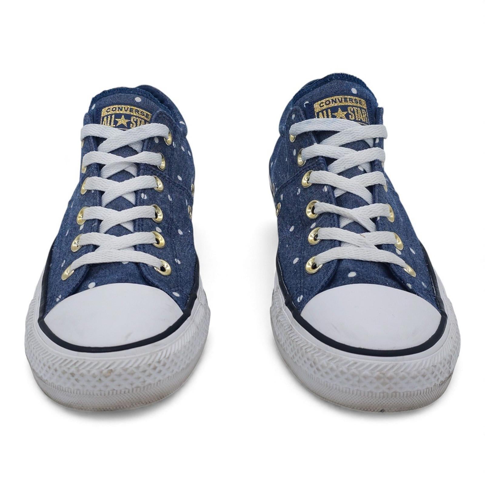 Converse Chuck Taylor All Star Low Top Polka Dot Denim Sneakers Women's Size 10
