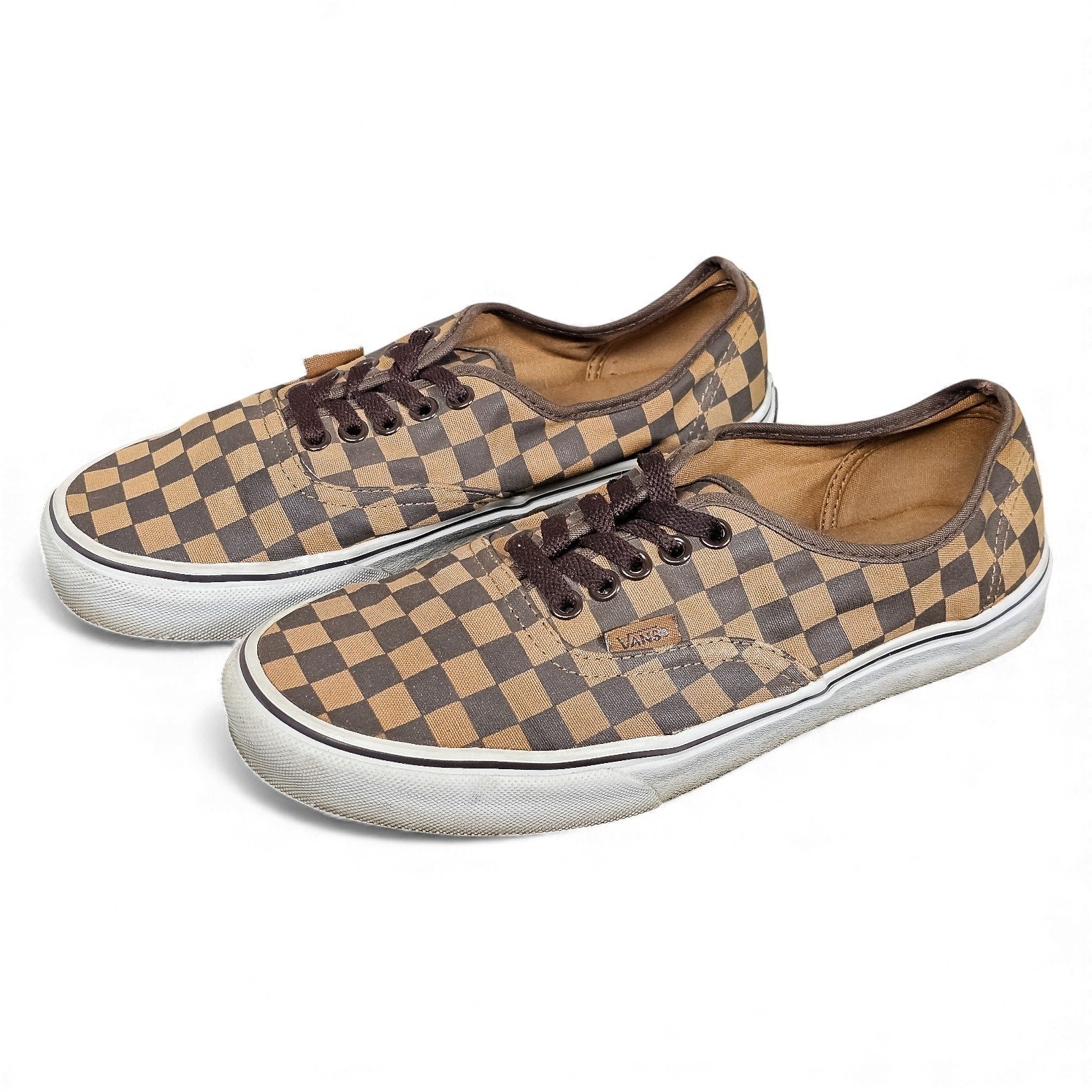 Vans Era Platform Coffee Mocha Plaid Checkerboard Rare 8.5m/10w by VANS